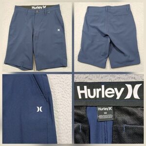 Hurley Dri-FIT Chino Shorts Mens 30 Blue Walkshorts Performance Casual